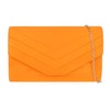 Girly Handbags Ladies Plain Faux Suede Clutch Bag, orange