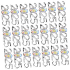 TOVINANNA 30Pcs Year Nail Charms Silver Nail Gems for Effortless Application Assorted Rhinestone Designs and DIY Crafts