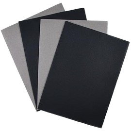 KCS 4/6 piezas de 12 x 18 pulgadas (30 x 45 cm), tela de algodón Aida de 18 quilates (4 piezas, gris oscuro + negro)