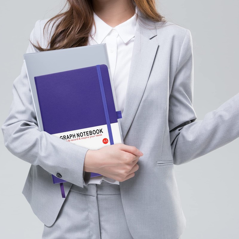 HIJYOO A5 Graph Paper Notebook, Squared Notebook 200 Pages A5