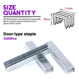 Swpeet - 3000 grapas estándar de 3 tamaños de calidad premium, incluyendo grapas tipo T, tipo U y tipo puerta, perfectas para la mayoría de pistolas de grapadora estándar