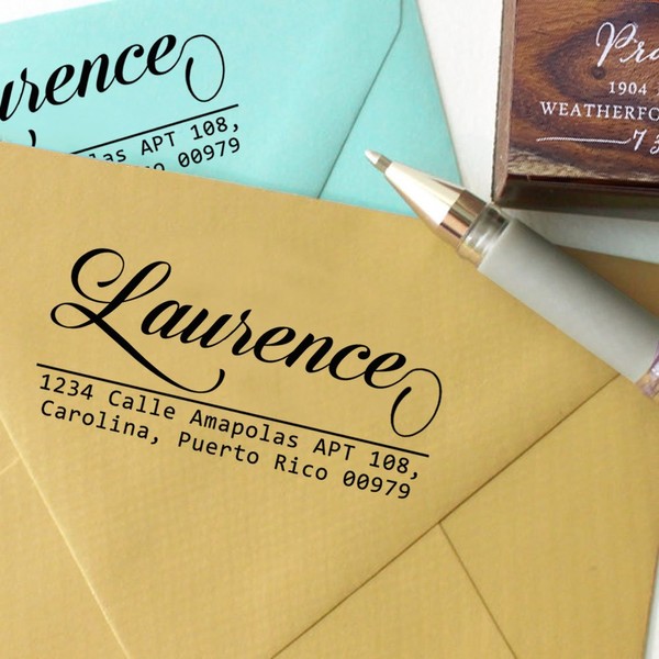 Personalized Wood Mounted Rubber Stamp Custom Family Return Address Stamp