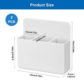 Pack of 2 Magnetic Dry Erase Marker Holder, 3 Compartments Marker Holder with Magnetic Backing, Whiteboard Marker Pen Organiser Holder, for Fridge Locker, Whiteboard and Other Magnetic Surfaces