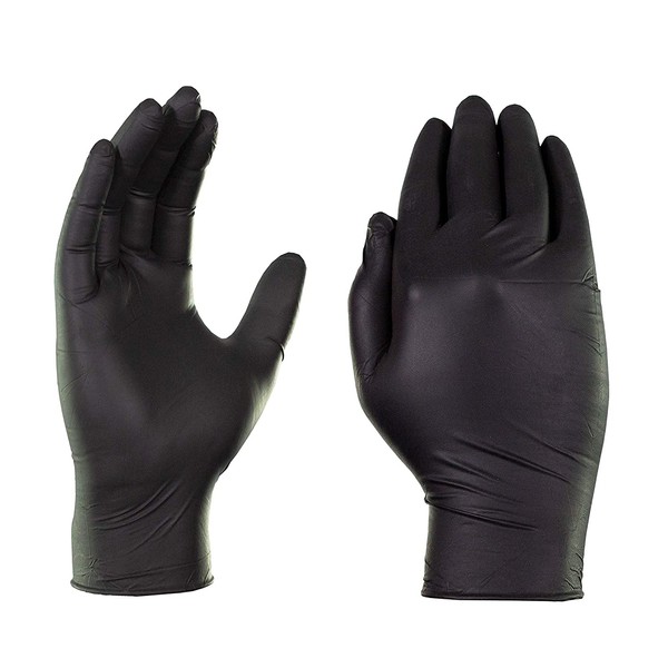 firmsafeT Heavy Duty Strong Premium Quality Black Nitrile Examination Gloves
