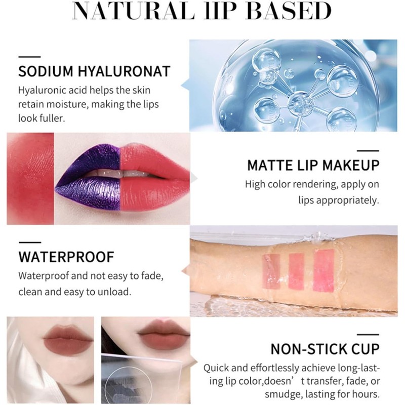 Brillo Labial Peel-Off, Tinte de Labios Despegable, Brillo y Textura