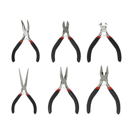 Dapetz ® 6Pcs Mini Pliers Set Multi Pliers Non Slip Handle Jewelry Making Craft Repairing Electrician Mini Combination, Side Cut, Long Nose, Needle Nose, End Cutting, Bent Nose Pliers Tool Set