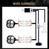 ASLONG 2PCS 3Inch Flood LED White/Amber Flasing Strobe Pods with