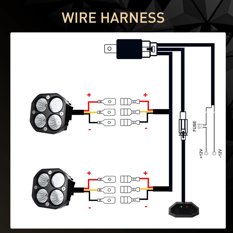 ASLONG 2PCS 3Inch Flood LED White/Amber Flasing Strobe Pods with