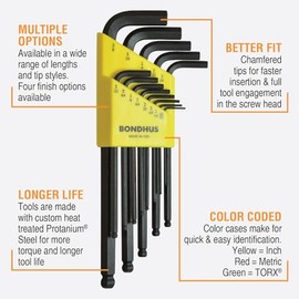 Bondhus 20199 Balldriver L-Wrench DoublePK, 10999 1.5-10mm & 10937 0.050-3/8"