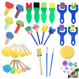 Foam Brush Set for Painting 31 Pieces, Includes Sponge Brushes, Foam Rollers, Stamps & Brushes, Perfect Beginners to Advanced Artists Versatile for Crafting, Art Projects, and More