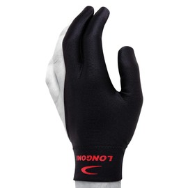 (One size fits all) - LONGONI Billiard POOL CUE GLOVE - for Left hand - Black