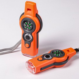 Emergency Survival Function Whistle, Outdoor Multifunctional Tool Safety Whistle with Lanyard, Ideal for Kayaking, Boating, Hiking, Camping, Climbing, Hunting, Fishing, Rescue Signaling(orange2)