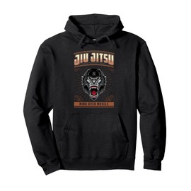 Jiu Jitsu Mind Over Muscle - Grappling BJJ Angry Gorilla Pullover Hoodie