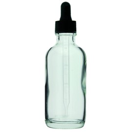 AURA VARIETY 24 Bottles 2 OZ 60 ML Boston Round Clear Empty REFILLABLE Glass Bottle with Glass Eye Dropper (Perfume Fragrance Cologne Essential Oil)