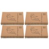 4Pcs Kraft Paper Sketchbook Retro Sketch Pad HandPainted Thick Art