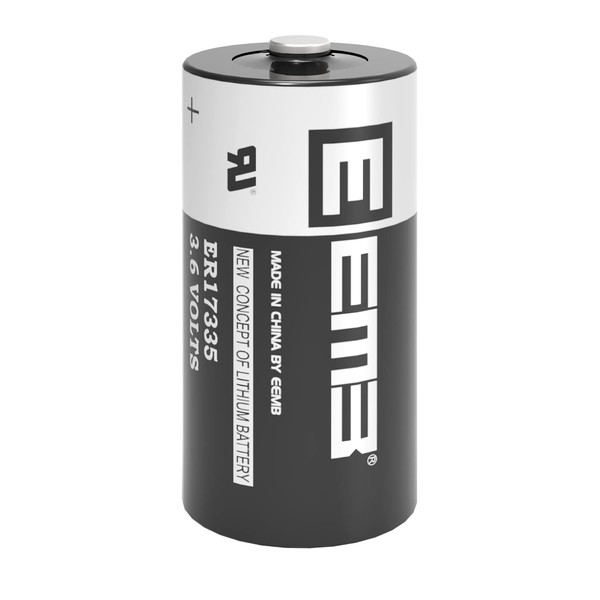 EEMB ER17335 Nonrechargeable 3.6V Lithium Battery Li-SOCL₂ 2/3A Size 2100mAh High Capacity UL Certified Single-Use 3.6V Lithium Thionyl Chloride Battery DO NOT Charge Battery