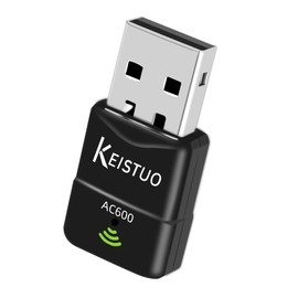 KEISTUO AC600 WiFi Adapter for Desktop PC Laptop - Wireless Dongle for PC, Dual Band 2.4GHz/5GHz, Mini USB WiFi Adapter Compatible with Windows 11, 10, 8, 7, XP Computer System
