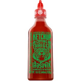 Crying Thaiger Sriracha Ketchup Chili Sauce in Squeeze Bottle 18.6 Ounce, Vegan, Gluten Free, Non-GMO, from Thailand (Pack of 12)