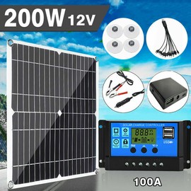 Solar Panel Kit 6000W Solar Power Inverter Generator 100A Home 110V Grid System