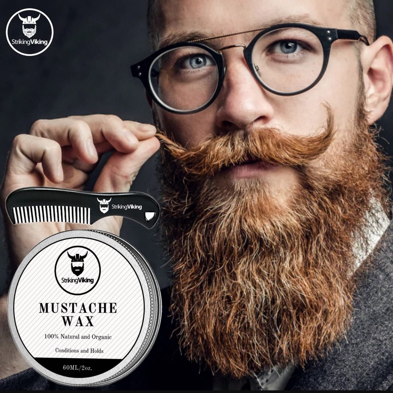 Striking Viking Mustache Wax and Comb Kit - Beard and