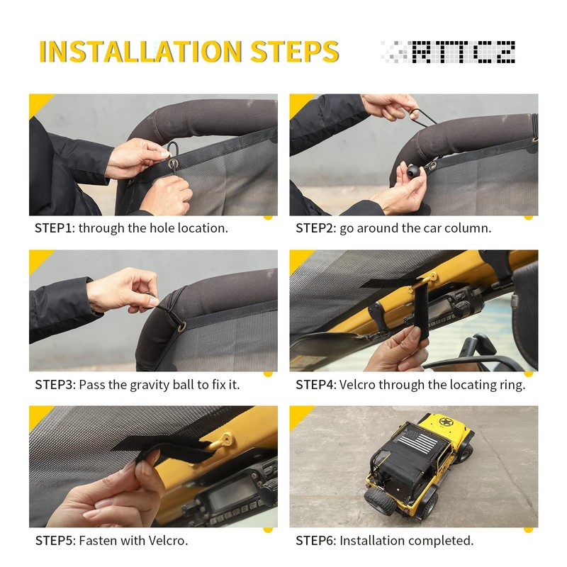RT-TCZ for Jeep TJ Sunshade Soft Top, TJ Bikini Top