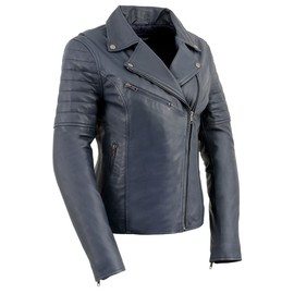 Milwaukee Leather Women's Duchess Blue Motorcycle Style Fashion Casual Leather Jacket SFL2870-2X-Large
