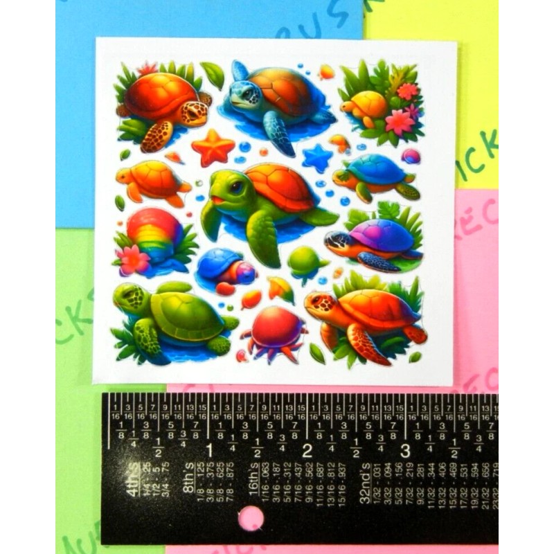 Slate Designs Colorful Sea Turtles Mini Stickers Sheet
