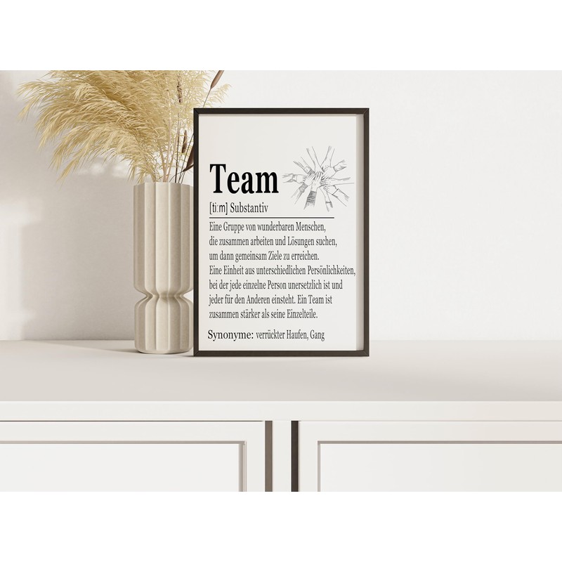 PURESIZE DIN A4 Desk Decoration or Wall Decoration with Team
