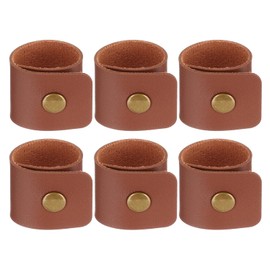 PATIKIL Napkin Rings, 6 Pcs Leather Napkin Rings Rustic Holder for Table Decor Thanksgiving Farmhouse Wedding Fall Banquets Dinner Party Ornaments Classic, Brown