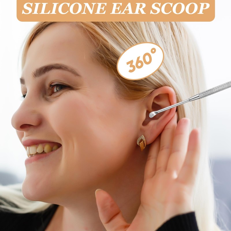 2 Pack Steel Ear Pick Ear Spoon Earwax Remover Spoon