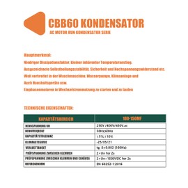 CBB60 20uF Motor Start Run Capacitor MFD 450VAC 50/60hz Cylindrical (DE-20uF)