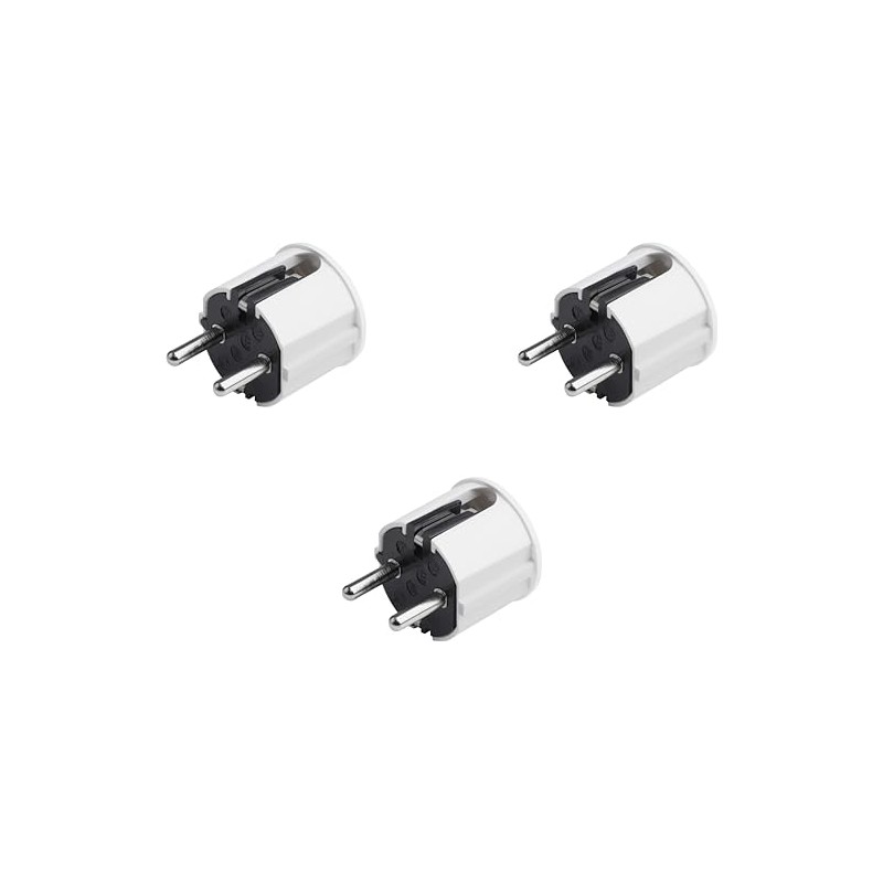 Meister Protective contact plug, 3 pieces, plastic, white, 250 V,