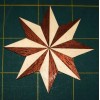 Wood Inlay Medallion - 8-point Star, Sapele and Holly 2-1/2"