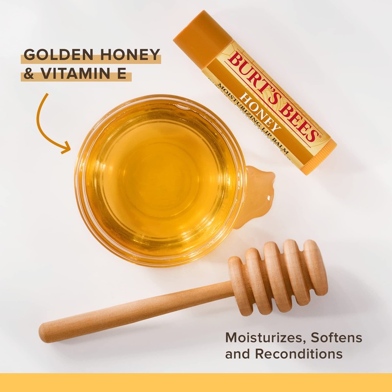 Burt's Bees 100% Natural Moisturizing Lip Balm, Honey with Beeswax
