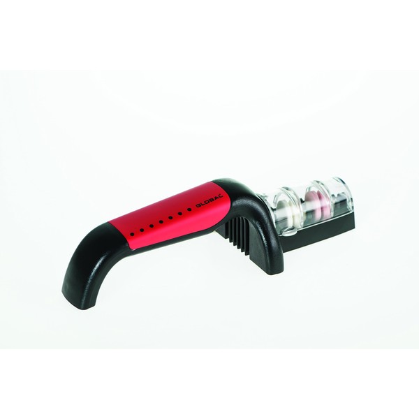 Global 2-Stage Handheld Knife Sharpener G-91/RB, Stainless Steel