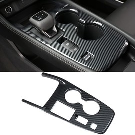 XITER Carbon Fibre Style Car Gear Shift Knob Console Panel Cover Central Consoles Shift Boots Knobs Frame Interior Trim for Nissan Rogue 2021 2022 2023 2024 2025 2026-without Media Drive Control Knob