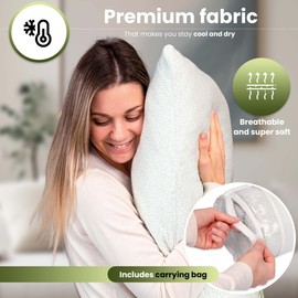 Tranquiluxe Adjustable Pillow - Standard Memory Foam Pillows Firm Cooling Pillow with Removable Cover Ergonomic Pillow for Back Sleepers