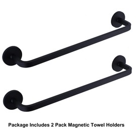 LEKUSHA Magnetic Towel Bar for Refrigerator, Magnetic Towel Holder Towel Hook Hanger for Fridge, Kitchen Stove, Oven, Dishwasher, Sink Laundry Washing Machine Black 1 Pack