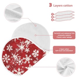 TEAMOMAS Christmas Snowflakes Muslin Burp Cloths for Baby, Ultra-Absorbent and Soft Cotton, 4-Layer Baby Burping Cloths, Perfect for Newborns, Boys, and Girls, 2 Pack 414
