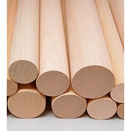 Btibpse Wooden Round Closet Rod Polished Wood Wardrobe Closet Rod (39"(L)×0.8"(D))