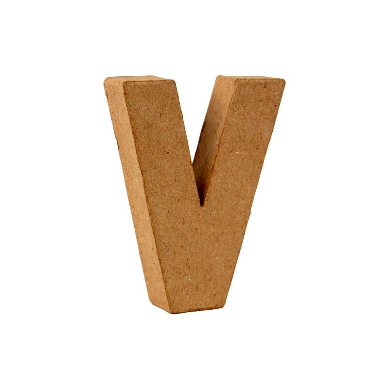 Country Love Crafts 4-inch/ 10cm 3D Letter V Papier Mache,