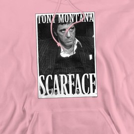 Trevco Scarface Business Face Unisex Adult Pull-Over Hoodie, Pink, Large