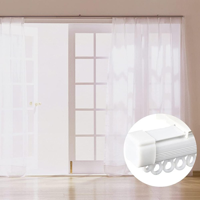 RXKFIGX 100 Pcs Curtain Hooks Gliders Rollers White Curtain Hooks