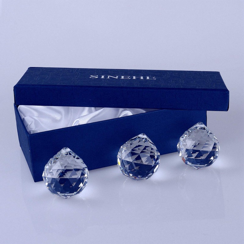 SINEHE Clear Crystal Prism Ball Suncatchers Window Prisms Suncatcher, 40MM