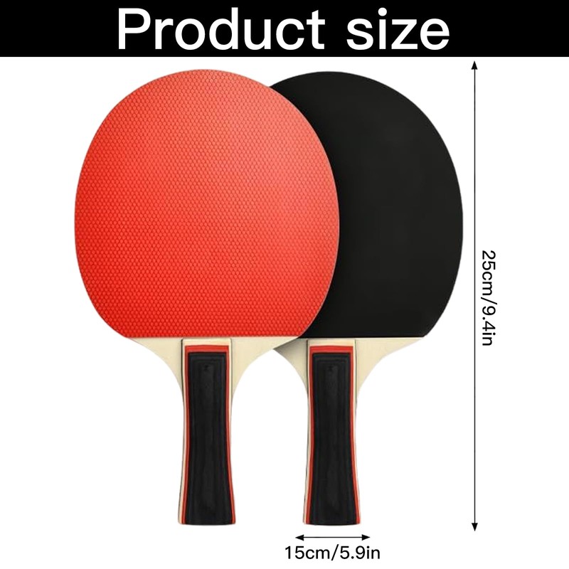 Cisixin Table Tennis Set, 2 Table Tennis Bats, 3 Balls,