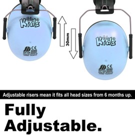 Edz Kidz. Kids Ear Defenders Children Girls Boys Toddlers and Teens. Hearing Protection for Kids. Earmuffs for Autism. Great Noise Reduction. CE and UKCA Certified (Blue)