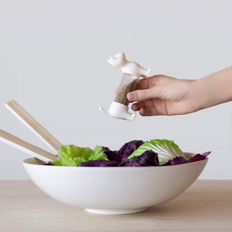 balvi Toothpick Dispenser and Salt and Pepper Shakers CAT White