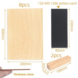 YPLonon Plywood Balsa Wood 2 x 300 x 200 mm Plywood Sheet Natural Balsa Wood Panels Balsa Wooden Leaves Balsa Boards for DIY Model, Arts and Crafts, Paintings - Pack of 13
