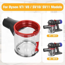 RUKHOOL V8 Replacement Dust Bin for Dyson V7 V8 SV10 SV11 Parts Vacuum Canister Replacement for Dyson V8 Attachments Dust Bucket Container Trash Can Dirt Cup Dustbin Part No.967699-01