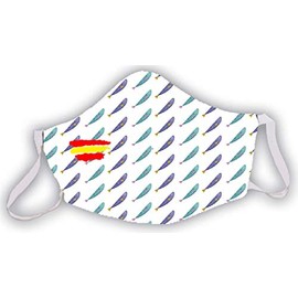 Reusable Mask White Flag Spain Fish Colours Pattern Elegant Original Men Women Unisex